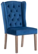 Krzesła - Niebieskie tapicerowane krzesło welurowe z kołatką M4-N49 - miniaturka - grafika 1