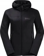 Bluzy damskie - Jack Wolfskin Jack Wolfskin Hirschberg Hooded FZ W 1710871-6000 Czarne XS - miniaturka - grafika 1