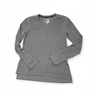 Bluzki damskie - Bluzka damska z długim rękawem szara Adidas L - miniaturka - grafika 1