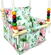 Place zabaw - Huśtawka Elior Huśtawka dziecięca drewniana w kwiaty - Levita - miniaturka - grafika 1