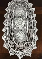 Obrusy i serwetki - Bieżnik Szydełkowy, 50X100, Biały Geometryczny, G16-01-Ov - miniaturka - grafika 1