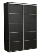 Szafy - Nowoczesna Szafa Przesuwna Iga Paski Alu 170x242 Czarny Wyposażenie - miniaturka - grafika 1