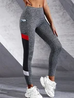 Legginsy - Sportowe legginsy z kieszonką - Szary - miniaturka - grafika 1