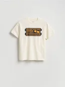 Koszulki dla chłopców - Reserved - T-shirt z nadrukiem - złamana biel - miniaturka - grafika 1