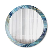 Lustra - Ścienne Lustro Rama Glamour Niebieski marmur 90cm - miniaturka - grafika 1