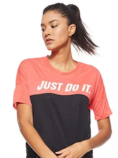 Nike koszulka damska W Nk Tailwind Top Ss Sd Ember Glow/Black/White M - Koszulki i topy damskie - miniaturka - grafika 1