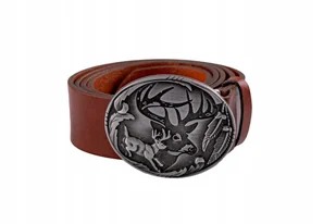 Pasek skórzany BÓR HUNTER ELEGANCE - Running Deer Silver -120 - Paski Pasek skórzany BÓR HUNTER ELEGANCE - Running Deer Silver -120 - Paski - miniaturka - grafika 1