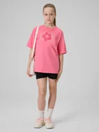 Spodnie i spodenki dla dziewczynek - 4F Spodenki dresowe dziewczęce - czarne 146 (10-11 lat) - miniaturka - grafika 1