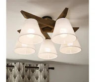 Lampy sufitowe - Brilagi - Żyrandol natynkowy ANTHONY 5xE14/40W/230V dąb/biały - miniaturka - grafika 1