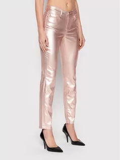 Spodnie damskie - Guess Spodnie materiałowe 1981 W2RA46 WEEH1 Różowy Skinny Fit - grafika 1