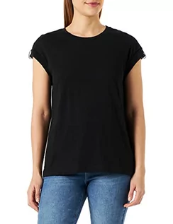 Koszulki i topy damskie - Replay T-shirt damski z krótkim rękawem z nadrukiem, 098 BLACK, L - grafika 1