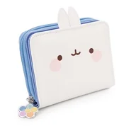 Portfele - Portfel MOLANG z 2D uszami 12x9,5 cm biały - Portmonetka z zamkiem na monety, portfelik z suwakiem dla dzieci, doskonały prezent - miniaturka - grafika 1