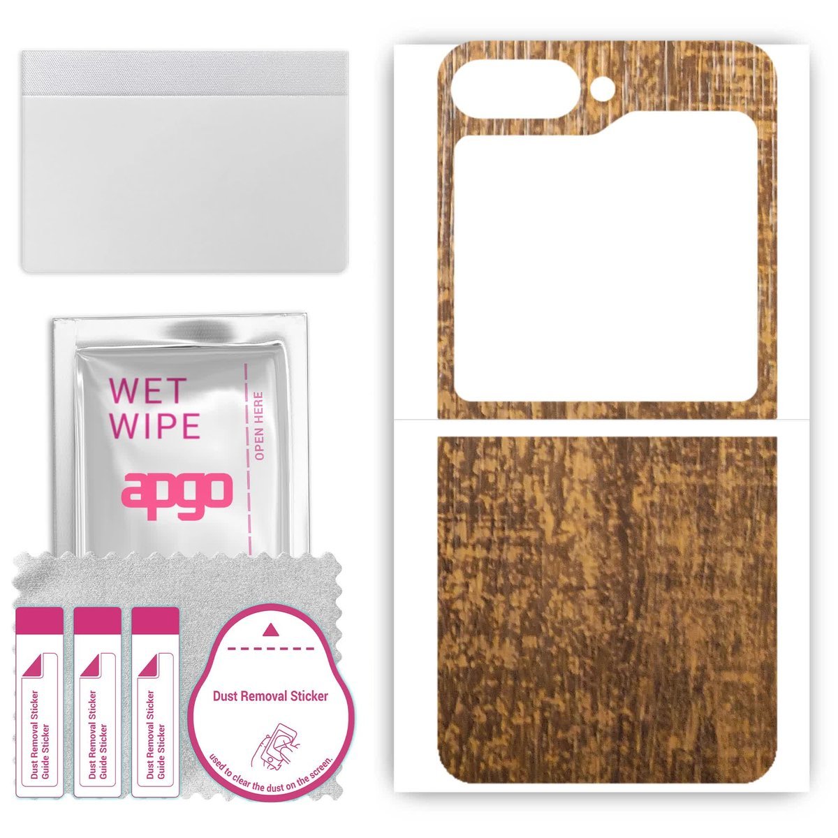 Folia naklejka skórka strukturalna na TYŁ do Samsung Galaxy Z Flip 6 - Drewno Dąb Stary - apgo SKINS