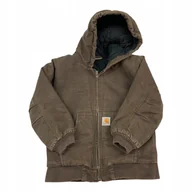 Moda i Uroda OUTLET - Kurtka dziecięca Carhartt S (7-8 lat)brązowa ocieplana robocza z kapturem - miniaturka - grafika 1