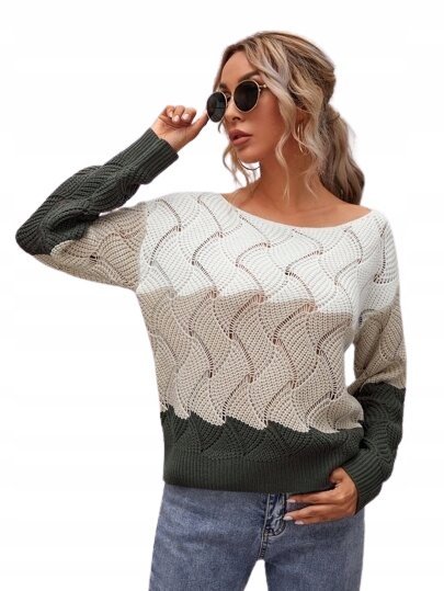 SHEIN SWETER Z DŁUGIM RĘKAWEM DAMSKI PROSTY 36 ŁOI