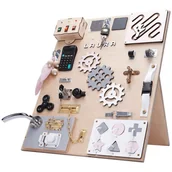 Zabawki sensoryczne - Duża tablica manipulacyjna - światełka - róż - miniaturka - grafika 1