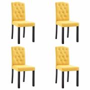 Krzesła - vidaXL Krzesła do jadalni, 4 szt., żółte, tapicerowane tkaniną - miniaturka - grafika 1