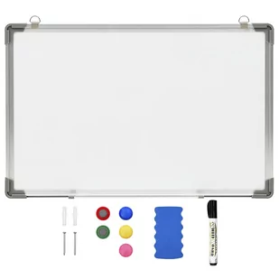 vidaXL Magnetyczna tablica suchościeralna biała 60x40 cm stalowa 146631 - Tablice i flipcharty - miniaturka - grafika 1