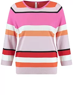 GERRY WEBER Edition Sweter damski 870517-44709, czerwony/pomarańczowy/fioletowy/różowy w prążki, 40 (DE), czerwony/pomarańczowy/liliowy/różowy w pasku, 40 - Swetry damskie - miniaturka - grafika 1