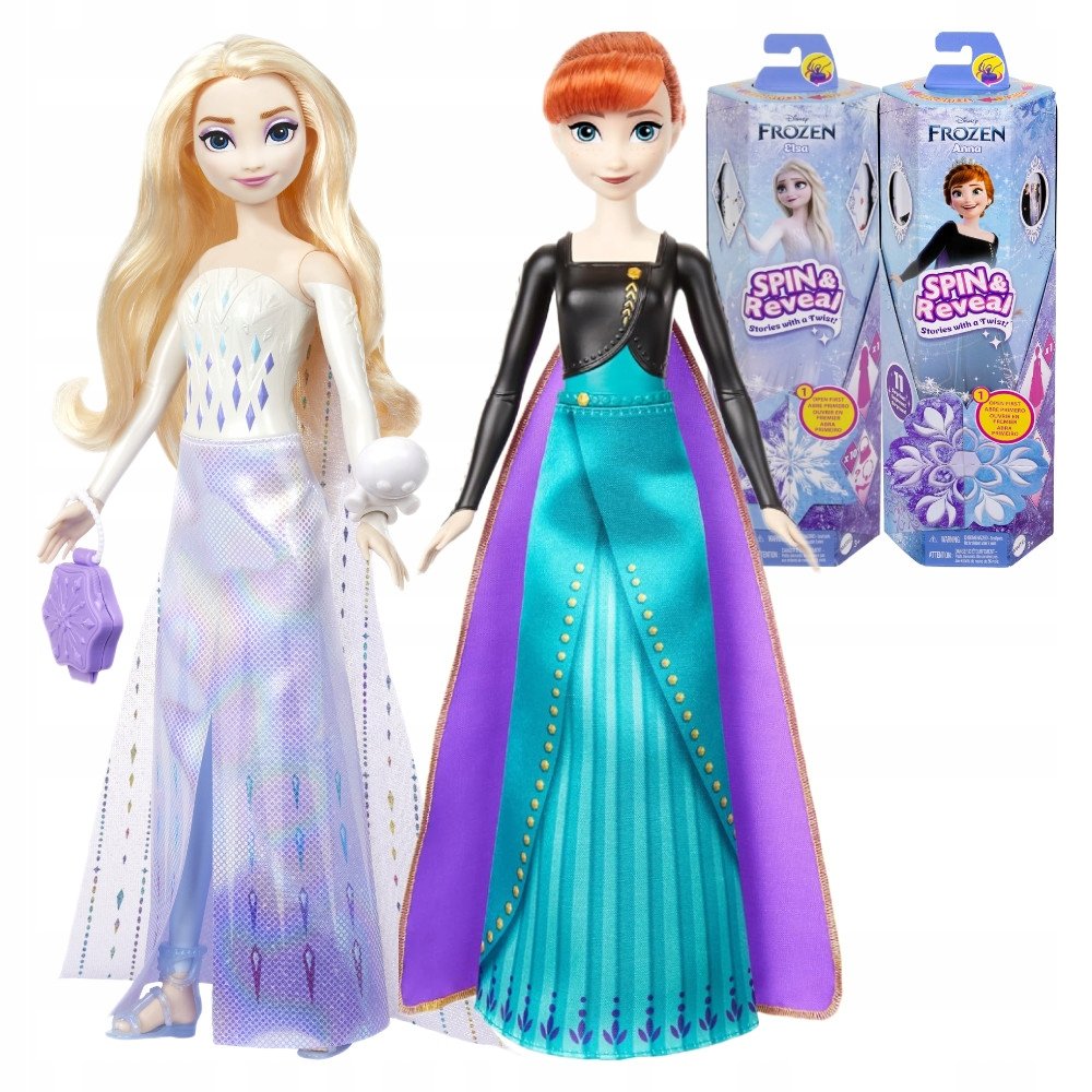 Kraina Lodu Frozen Spin&reveal Zestaw Lalka Elsa Elza I Anna Akcesoria