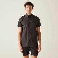 Koszule męskie - Regatta Męska Koszula z Krótkim Rękawem Travel Packaway Szary, Rozmiar: XL - miniaturka - grafika 1