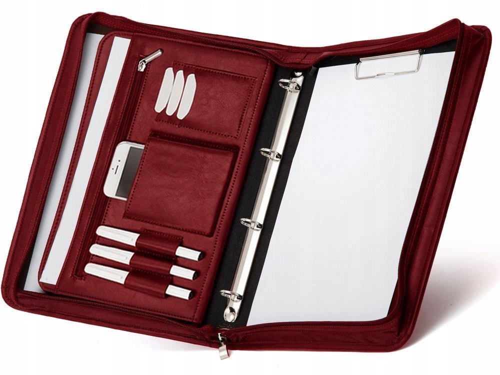 Bordowa Teczka Na Dokumenty Biwuar Solome #5