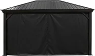 Altany ogrodowe - vidaXL Sojag Zasłony wraz z klipsami do altanki Marsala 1220 Czarny - miniaturka - grafika 1