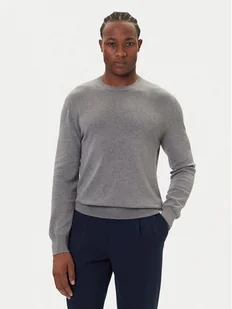 Calvin Klein Sweter LV040BM343 Szary Regular Fit - Swetry męskie - miniaturka - grafika 1