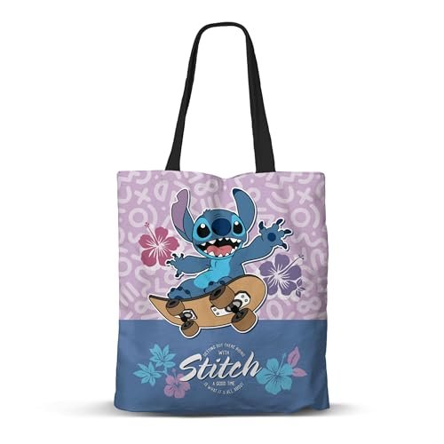 Disney Lilo and Stitch Skate-Fan torba na zakupy, liliowa, 33 x 40 cm, Liliowy Lilo i Stitch, Jeden rozmiar, Torba na zakupy FAN