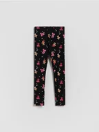 Spodnie i spodenki dla dziewczynek - Reserved - Świąteczne legginsy we wzory - czarny - miniaturka - grafika 1