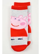 Skarpetki dla dzieci - Peppa Pig Skarpety antypoślizgowe "Świnka Peppa" w kolorze szaro-czerwonym - miniaturka - grafika 1