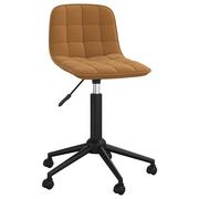 Fotele i krzesła biurowe - vidaXL Krzesło biurowe Obrotowe krzesło biurowe brązowe tapicerowane aksamitem 3087352 - miniaturka - grafika 1