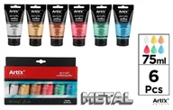 Farby i media malarskie - Farba akrylowa metal 75ml 6 kolorów - miniaturka - grafika 1