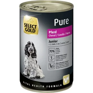 SELECT GOLD Pure Junior 100% Koń 12x400 g - Mokra karma dla psów SELECT GOLD Pure Junior 100% Koń 12x400 g - Mokra karma dla psów - miniaturka - grafika 1