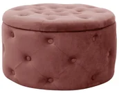 Pufy i podnóżki - Pikowana pufa do salonu brudny róż - Lulu - miniaturka - grafika 1