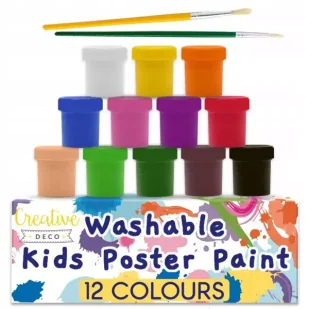 Creative Deco, kolorowe farby plakatowe, 12 kolorów x 20 ml - Farby i media malarskie - miniaturka - grafika 2