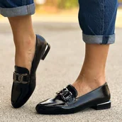 Mokasyny damskie - Czarne lakierowane Gun mokasyny damskie Sergio Leone Mk732 - miniaturka - grafika 1