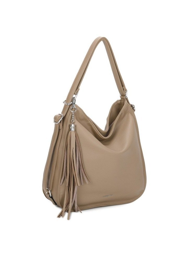 Stylowa Damska Torebka Ciemny Beż Shopper Plecak 2w1 Na Ramię LUIGISANTO