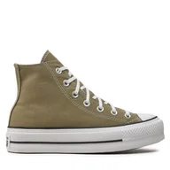 Trampki damskie - Trampki Converse Chuck Taylor All Star Lift Hi A07571C Khaki - miniaturka - grafika 1