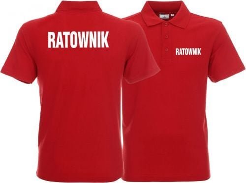 Promostars LPP - Koszulka Polo męska RATOWNIK czerwona