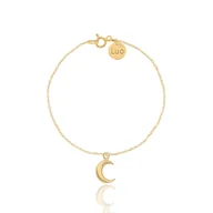 Bransoletki - Bransoletka srebrna pozłacana z grawerowanym księżycem - miniaturka - grafika 1