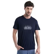 Koszulki sportowe męskie - Męska koszulka termoaktywna Icebreaker Merino 150 Tech Lite III SS IB Grown Naturally midnight navy - L - miniaturka - grafika 1