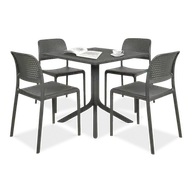 Meble ogrodowe - Meble Nardi BORA BISTROT/CLIP 4+1 Antracite - miniaturka - grafika 1