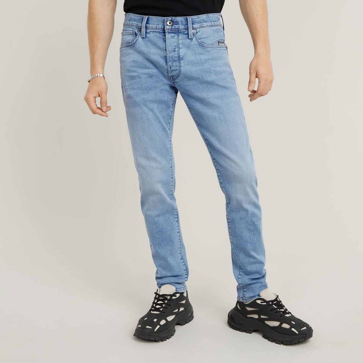 jeansy męskie g-star d25742-8968 - 3301 slim 424 light aged