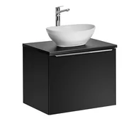 Szafki łazienkowe - Szafka wisząca z umywalką, Santa Fe, 60x46x46 cm, czarny, mat - miniaturka - grafika 1