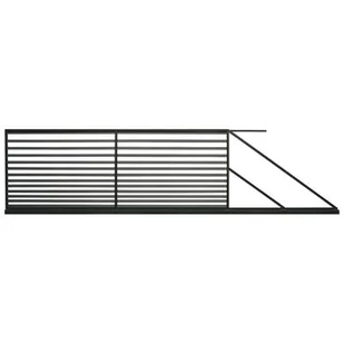 Brama przesuwna Daniel ocynk czarny struktura 400 x 150 cm prawa Polbram - Ogrodzenia - miniaturka - grafika 1