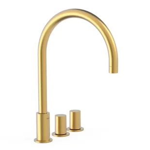 Bateria umywalkowa 3-otworowa Tres Study złoty mat 06110501OM - Baterie umywalkowe - miniaturka - grafika 1