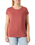 Koszulki i topy damskie - bestseller a/s Vmlava Plain Ss Top Lurex Strip Ga Noos T-Shirt damski, Marsala/paski: złoty lurex, S - miniaturka - grafika 1