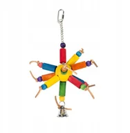 Akcesoria dla ptaków - DUVO+ ZABAWKA DLA PTAKÓW DREWNIANA KOLOROWA KULA 35cm - miniaturka - grafika 1