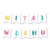 Balony i akcesoria - Girlanda Witaj w Domu - BANER napis - Kolorowa - miniaturka - grafika 1